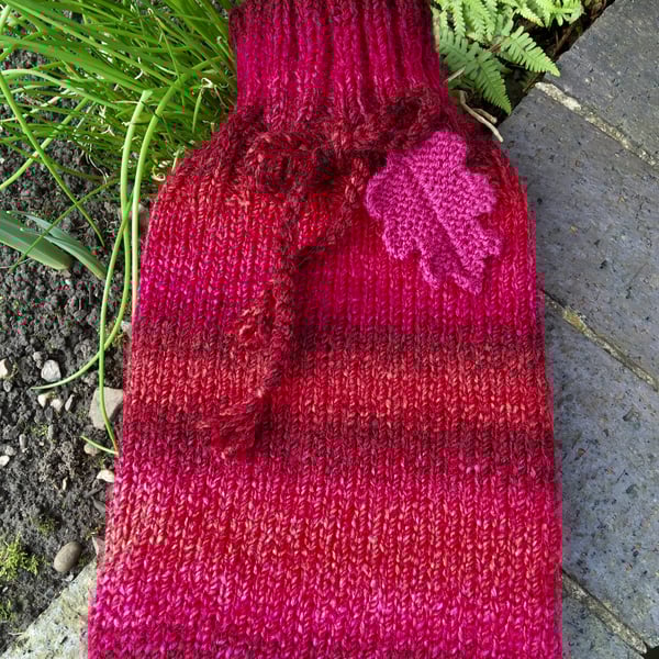 Red Oak Leaf Hot Water Bottle Cosy