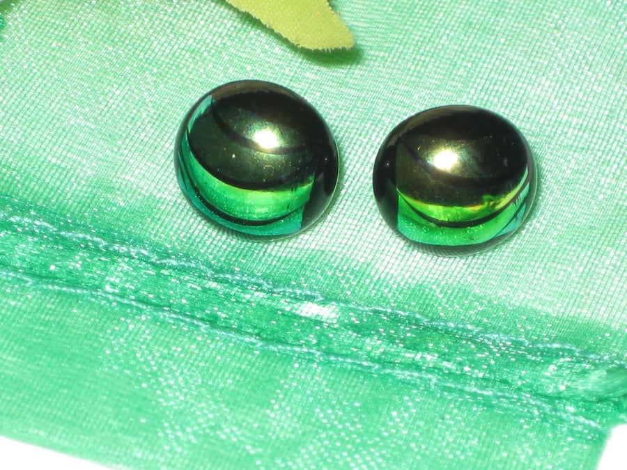 Fused dichroic glass stud earrings