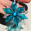  glass Christmas snowflake  decoration- fused glass 