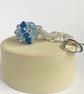 Handbag Charm, Crystal Blue Multi Coloured Orb, Initialled Chainmaille Keyring - Image 8
