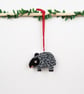 Malayan tapir Christmas tree hanging decorations, cute animal stocking filler. - Image 3