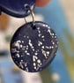 Bespoke Navy and Silver Sparkle Drop Earrings - Image 2