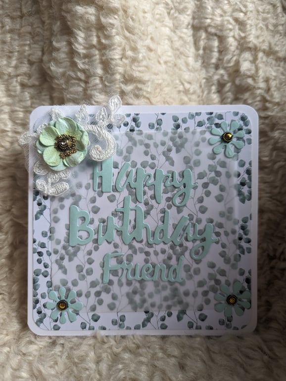 Square Birthday Card for Friend