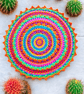 colourful crochet mandala doily