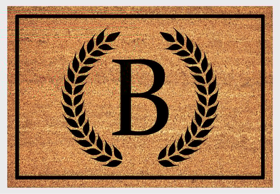 B Letter Door Mat - Monogram Letter B Welcome Mat - 3 Sizes