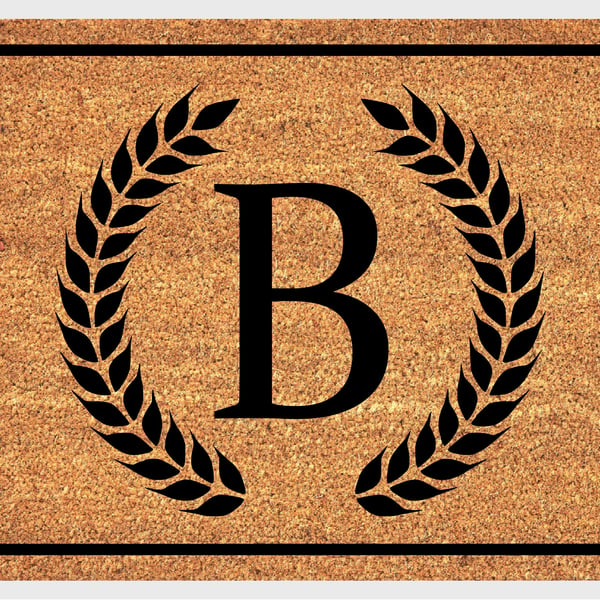 B Letter Door Mat - Monogram Letter B Welcome Mat - 3 Sizes