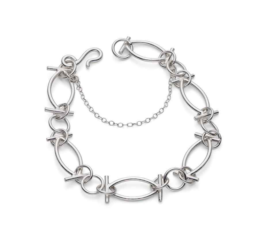 Guadalupe by Fedha - hand-mitred geometric links of sterling silver