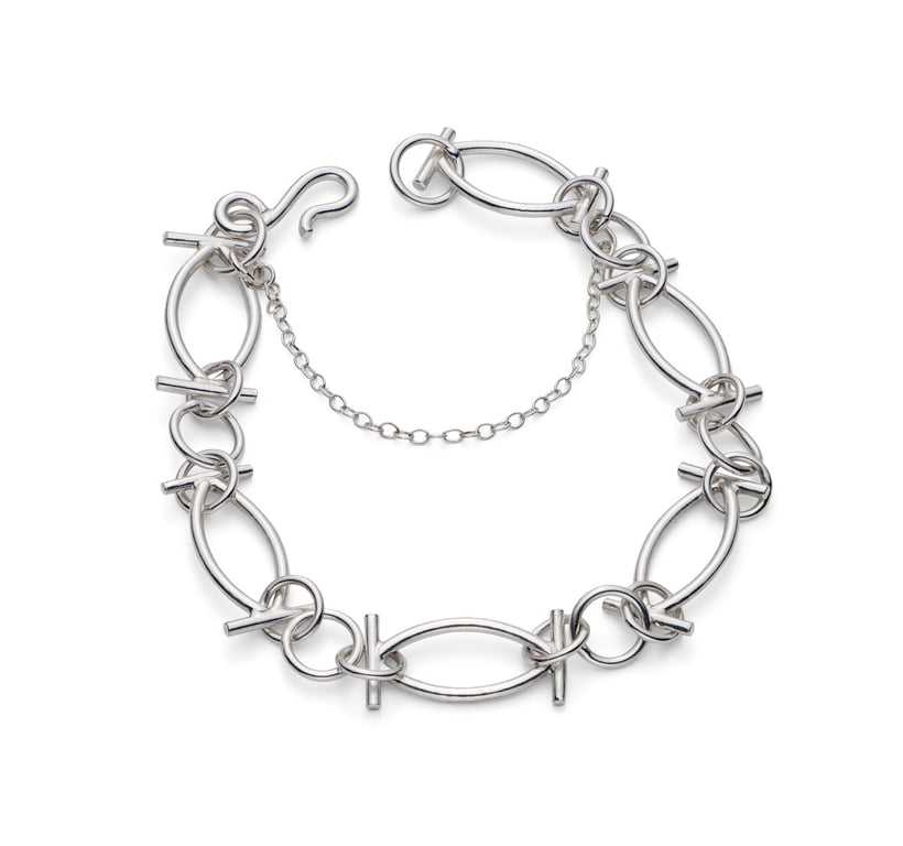 Guadalupe by Fedha - hand-mitred geometric links of sterling silver