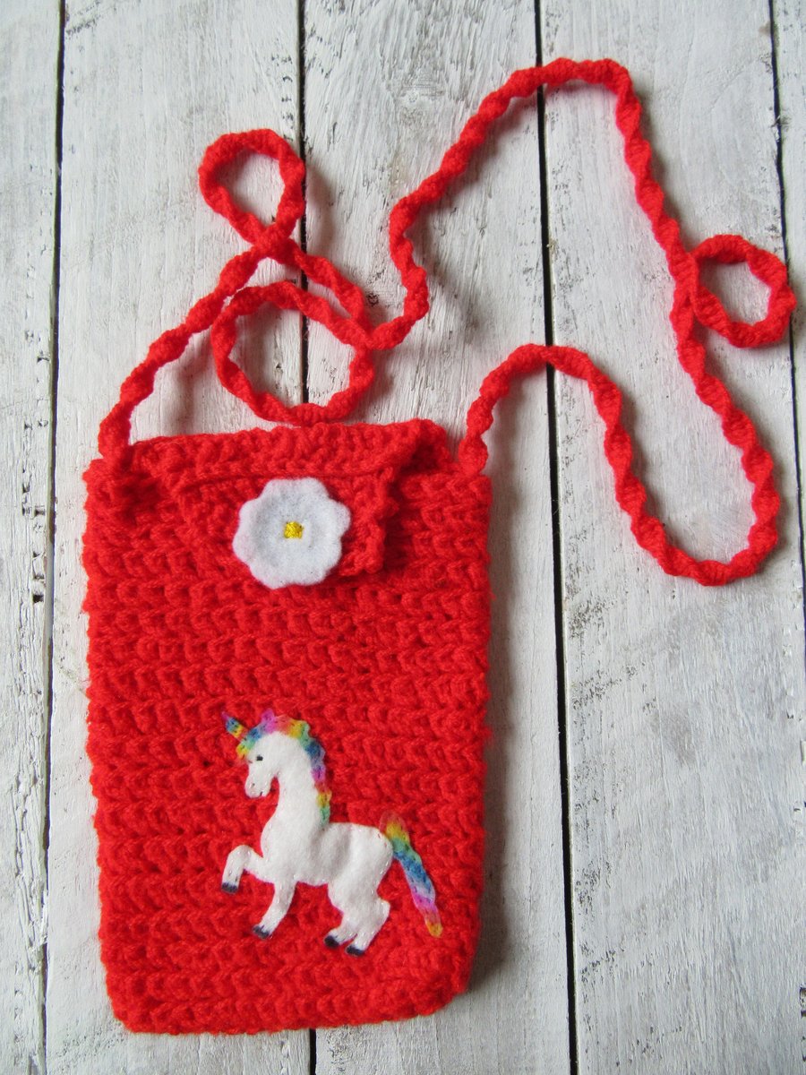 Crochet unicorn bag, gift for girls, gift for granddaughter