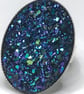 MIDNIGHT BLUE RING navy silver base faux druzy glitter  - Image 8