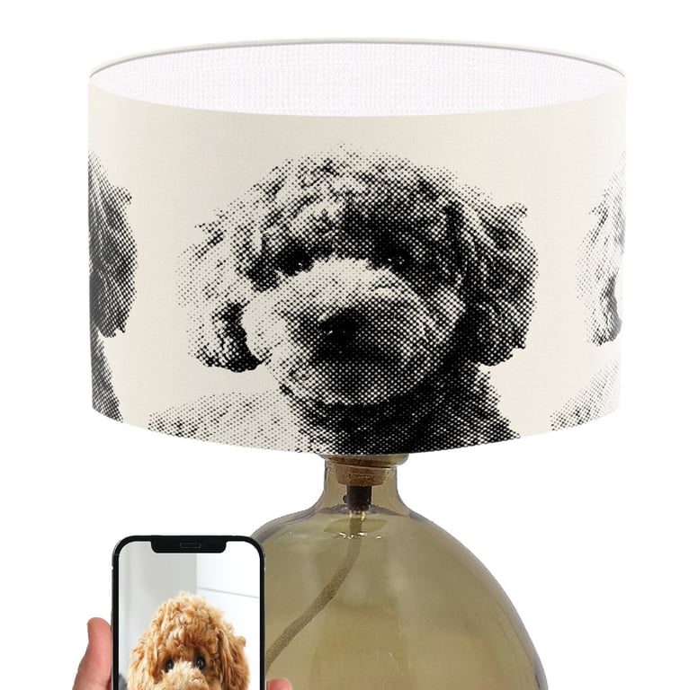 Personalised Lampshade - Photo Lamp shade - pet portrait 