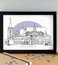 Belle Vale Liverpool Skyline Art Print - Image 2