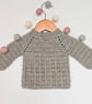 Merino Wool Baby Cardigan Greige Grey - Image 4