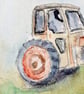 Original ACEO Miniature Watercolour Painting  of Classic Rusting Tractor  - Image 5