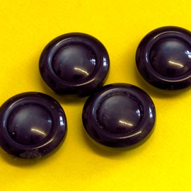 Vintage Buttons: Navy Blue Pearl-like, Wheel Shaped 4x 16mm