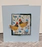 Chicken love fabric greeting card - Image 1