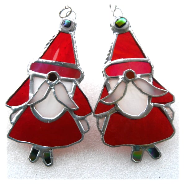 Santa Christmas Tree Stained Glass Xmas decoration