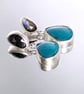 Labradorite and Turquoise Statement Earrings - Image 2