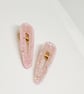 Pastel Pink Glitter Hair Clips - Image 5