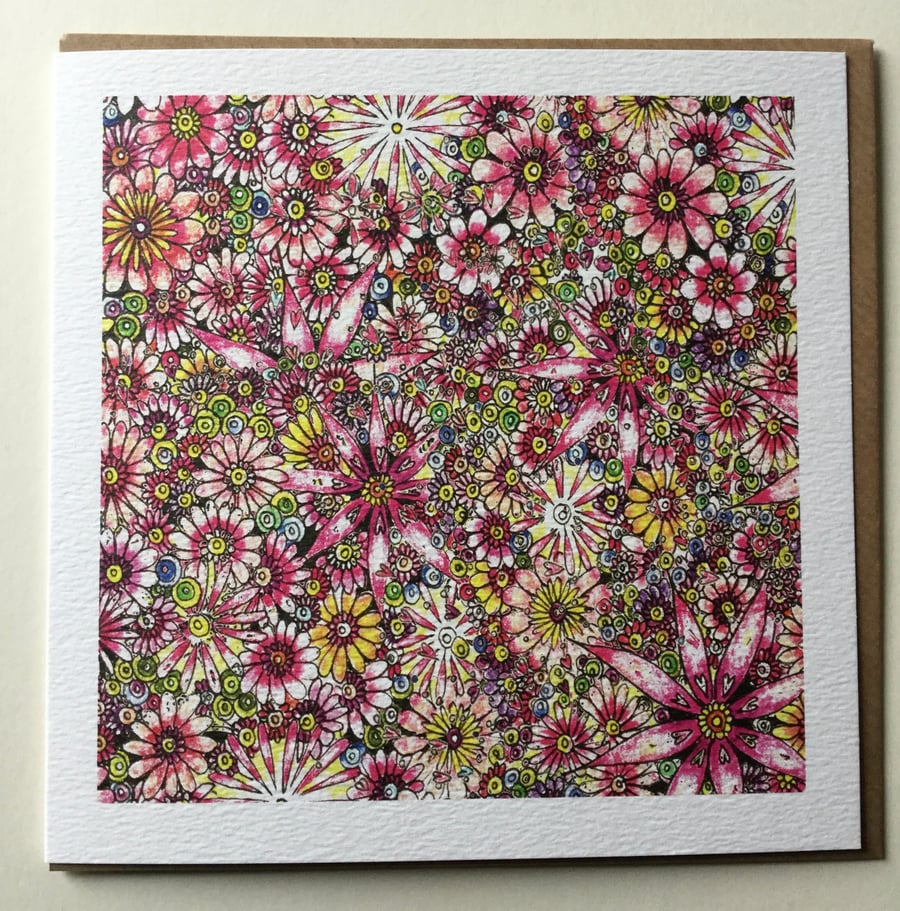Beautiful pink floral Greeting card 