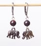 Little elephant earrings with jasper gemstones  - Cute boho jewelry - Image 6