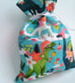 Christmas Gift Bags - Floral Festive Dinosaurs reusable fabric mini sack - Image 5