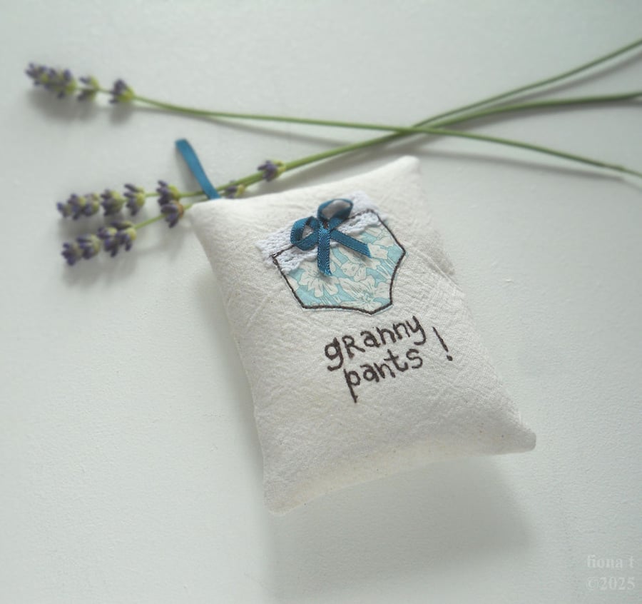 freehand embroidered granny pants lavender bag sachet hanging decoration 
