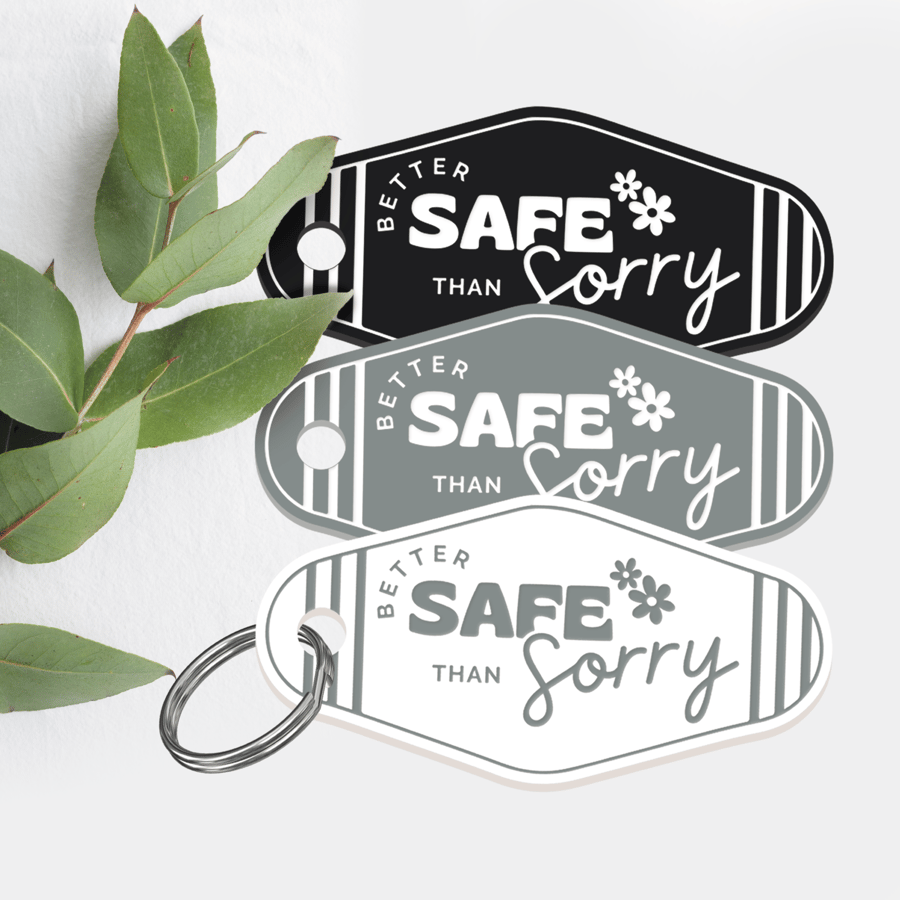 Better Safe - Flowers Keyring: Custom Emergency Contact Keychain, Safety Gift
