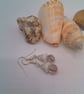 White Flower Bead, Silver Bead Cap and Glass Bead with a Silver Centre, Earrings - Image 9