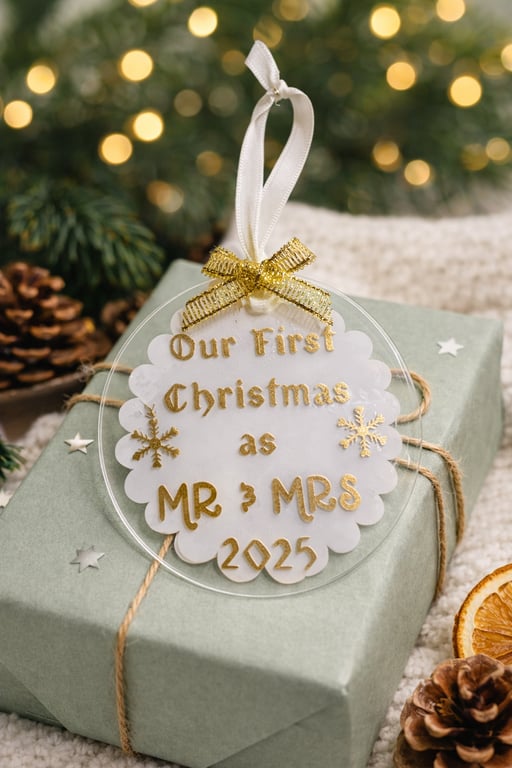Our First Christmas as Mr & Mrs 2026 Acrylic Christmas Ornament