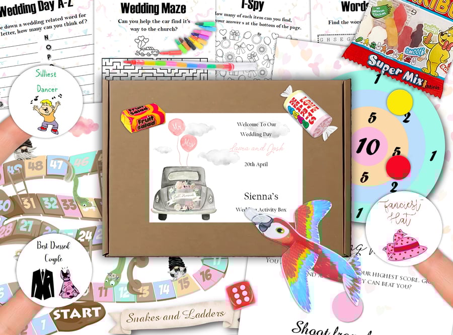 Wedding Activity Pack Book In A Box For Kids, Pack, Favour, WEB143