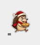 Unique Funny Christmas Sticker Xmas Decal For Adults - Hedgehog & Pie - Image 1