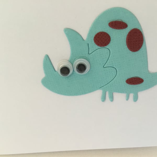 Birthday card. Dinosaur Birthday card.  Any occasion card. Dinosaur card. 204