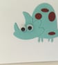  Birthday card. Dinosaur Birthday card. Dinosaur card. 204.  - Image 1