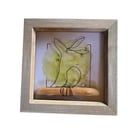 Handcrafted wire sitting hare art