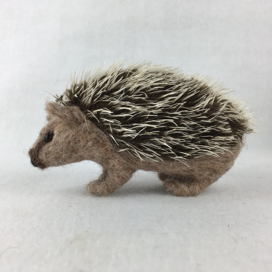 Needle felted hedgehog, collectable animal sculpture, ornament or decoration