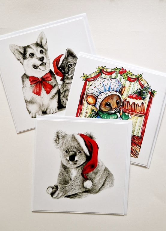 Set of 3 Large Christmas Cards
