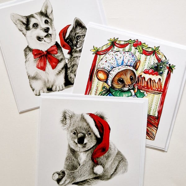 Set of 3 Large Christmas Cards