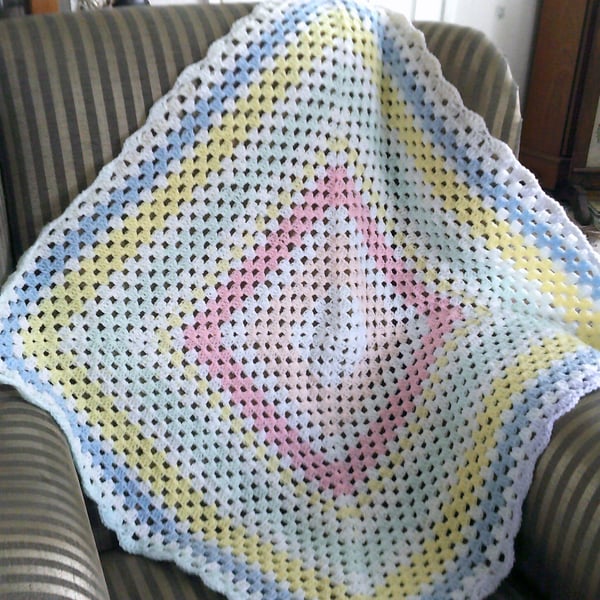 Sparkly White & Pastel Lap Blanket