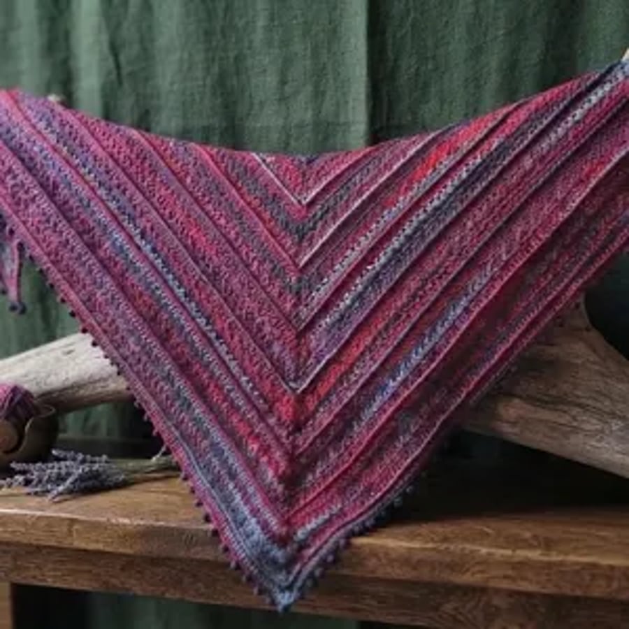 Image of Handmade Crochet Gradient Triangle Shawl: Boho Winter Wrap