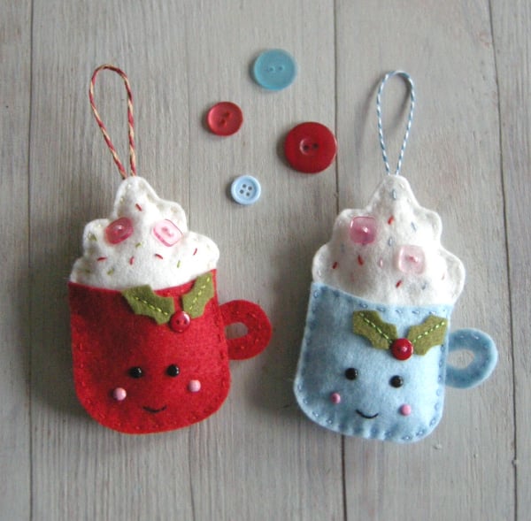Sewing kit Craft kit Make Holly and Harry the hot chocolate decorations