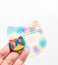 Hand-painted Cat Brooch with hand-coloured card - Image 2