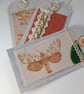 Gift Tags - terracotta vintage silk and lace, with reclaimed curtain textiles  - Image 1