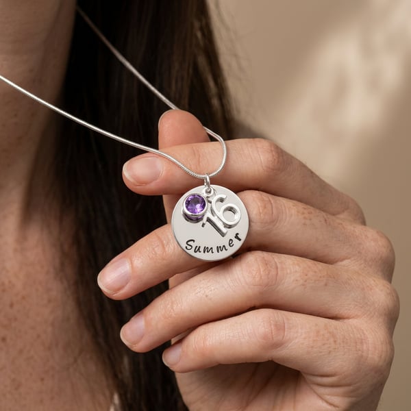 16th Birthday Gift - Personalised Necklace - Daughter Sister Granddaughter Niece