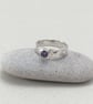5mm Hammered Sterling Silver Amethyst Ring - Image 5