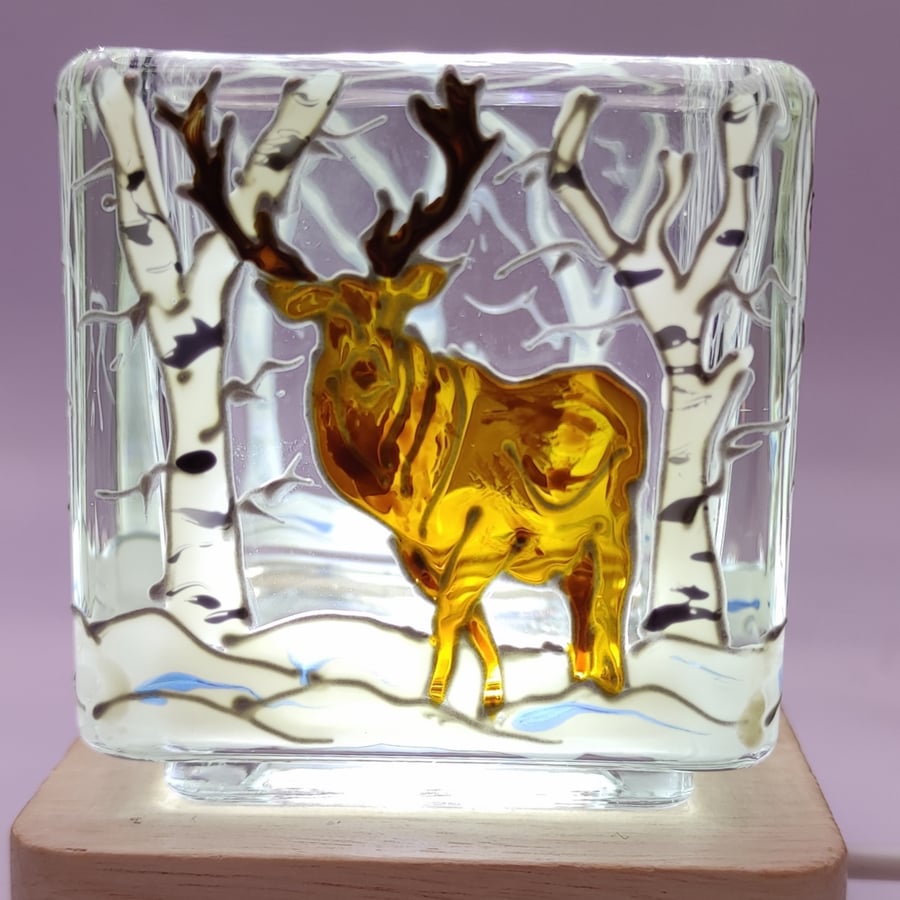 Hand painted glass candle holder