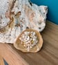 Mudlarked oyster and mother-of-pearl beaded brooch - handmade 