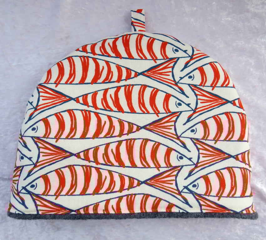   Tea cosy, to fit a 3-4 cup teapot, nautical, fish