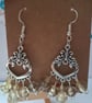Green and silver dangle earrings - Image 2