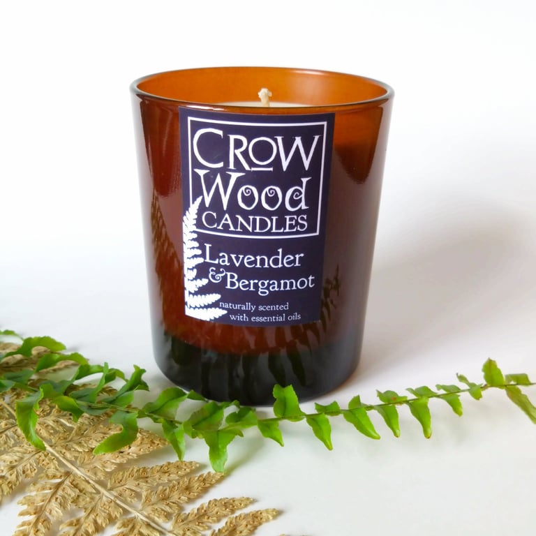 Lavender & Bergamot  Essential oil Soya Candle Medium 150g
